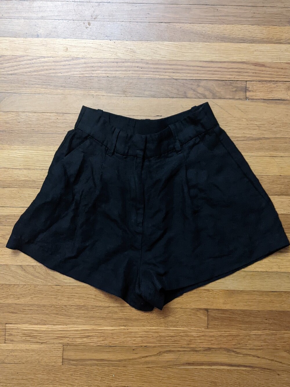 H&M Linen Blend Black Shorts